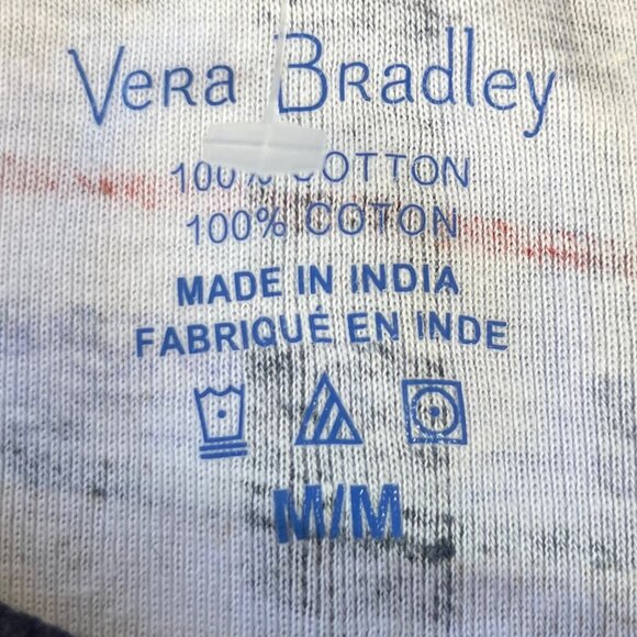 Vera Bradley Long Sleeved Sleep Shirt Womens Medium Blue Brown New Plaid - Picture 5 of 8